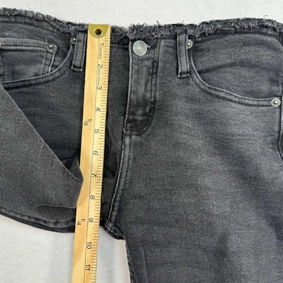 Motel Denim Flare Leg Jeans Womems Size 24X34 Faded Black Mid Rise - Picture 9 of 11